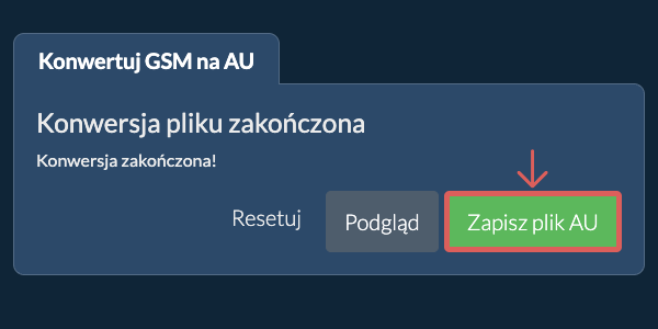 Zapisz plik AU Konwertuj na AU