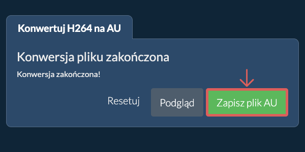 Zapisz plik AU Konwertuj na AU
