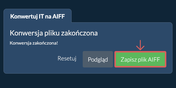 Zapisz plik AIFF Konwertuj na AIFF