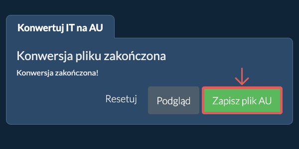 Konwertuj na AU