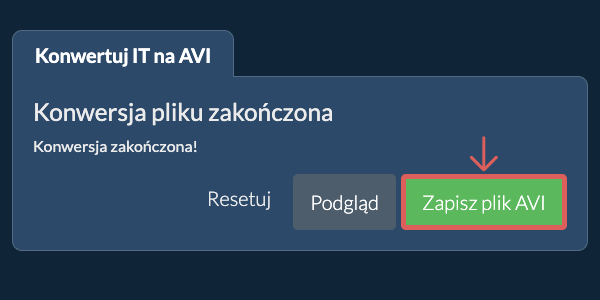 Zapisz plik AVI Konwertuj na AVI