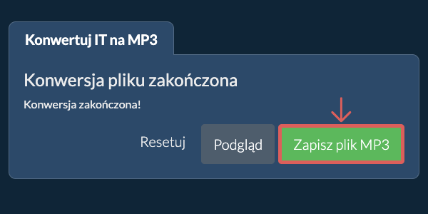 Zapisz plik MP3 Konwertuj na MP3
