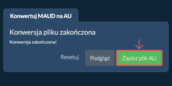 Zapisz plik AU Konwertuj na AU
