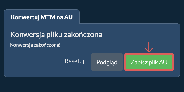 Zapisz plik AU Konwertuj na AU