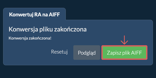 Zapisz plik AIFF Konwertuj na AIFF