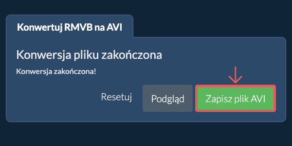 Zapisz plik AVI Konwertuj na AVI