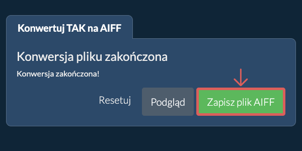 Zapisz plik AIFF Konwertuj na AIFF