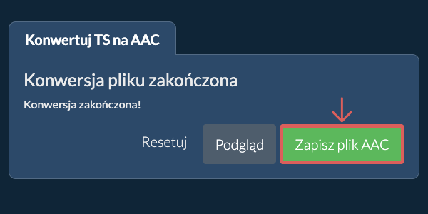 Zapisz plik AAC Konwertuj na AAC