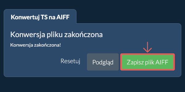 Zapisz plik AIFF Konwertuj na AIFF
