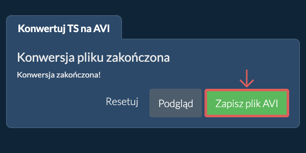 Zapisz plik AVI Konwertuj na AVI