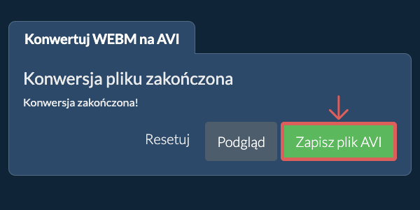 Zapisz plik AVI Konwertuj na AVI