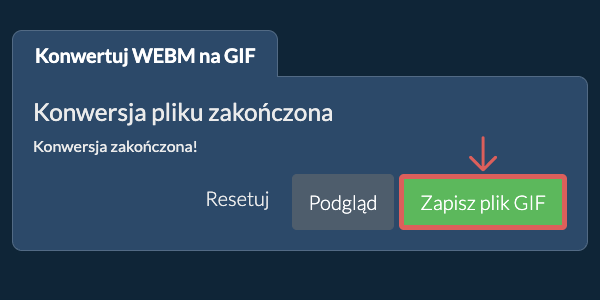 Zapisz plik GIF Konwertuj na GIF