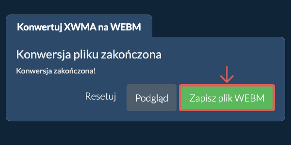 Zapisz plik WEBM Konwertuj na WEBM