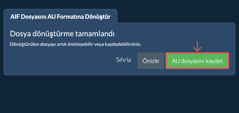 AU dosyasını kaydet AU Olarak Dönüştür