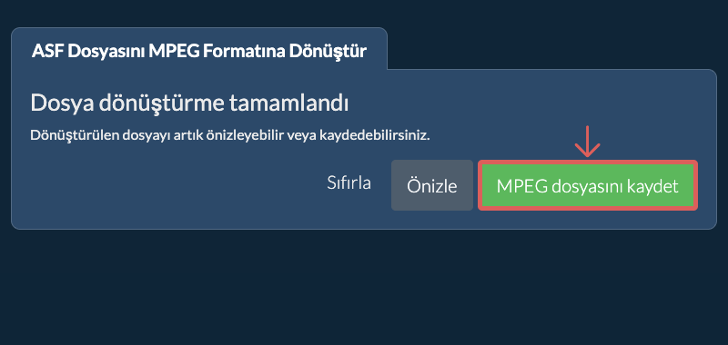 MPEG dosyasını kaydet MPEG Olarak Dönüştür