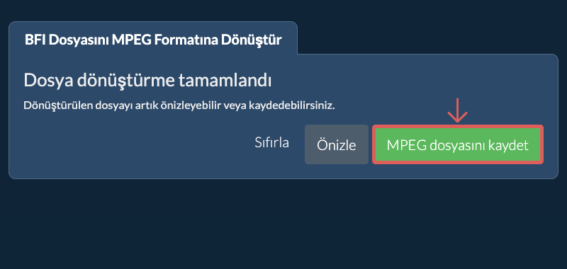 MPEG dosyasını kaydet MPEG Olarak Dönüştür