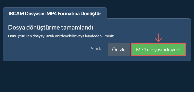 MP4 dosyasını kaydet MP4 Olarak Dönüştür