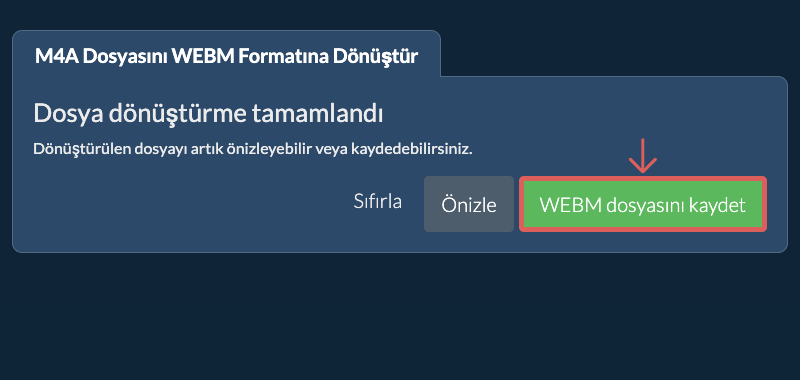 WEBM Olarak Dönüştür