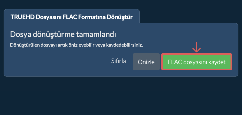 FLAC dosyasını kaydet FLAC Olarak Dönüştür