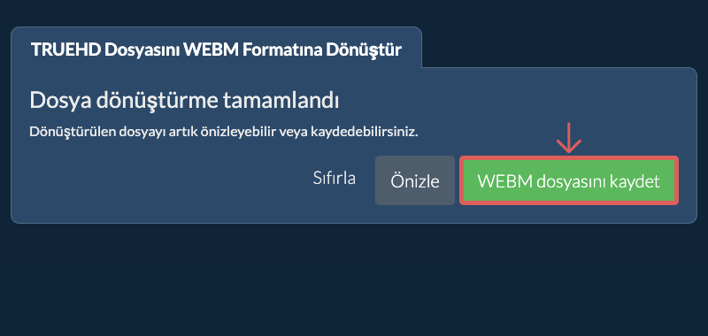 WEBM dosyasını kaydet WEBM Olarak Dönüştür
