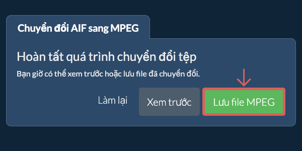 Lưu file MPEG Chuyển đổi thành MPEG