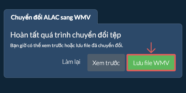 Lưu file WMV Chuyển đổi thành WMV