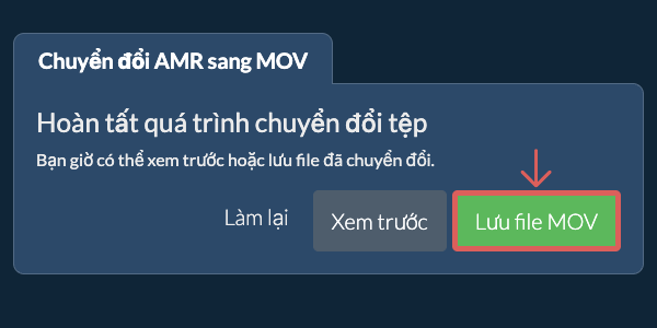Lưu file MOV Chuyển đổi thành MOV