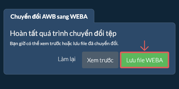 Chuyển đổi thành WEBA