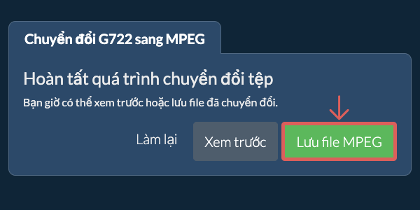 Lưu file MPEG Chuyển đổi thành MPEG