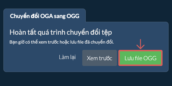 Lưu file OGG Chuyển đổi thành OGG