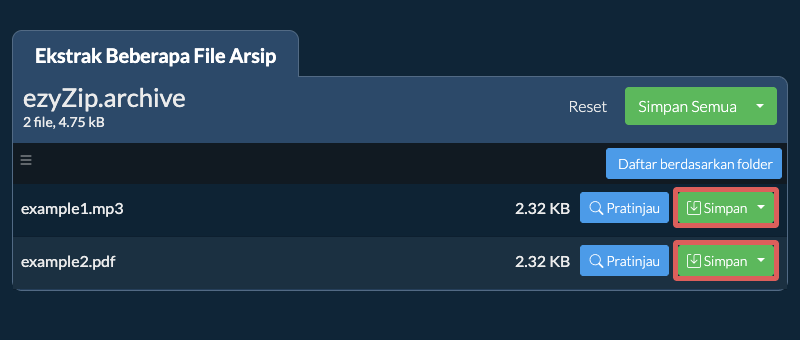 Klik di sini untuk menyimpan file ke drive lokal. Beberapa file dapat dipratinjau di browser.