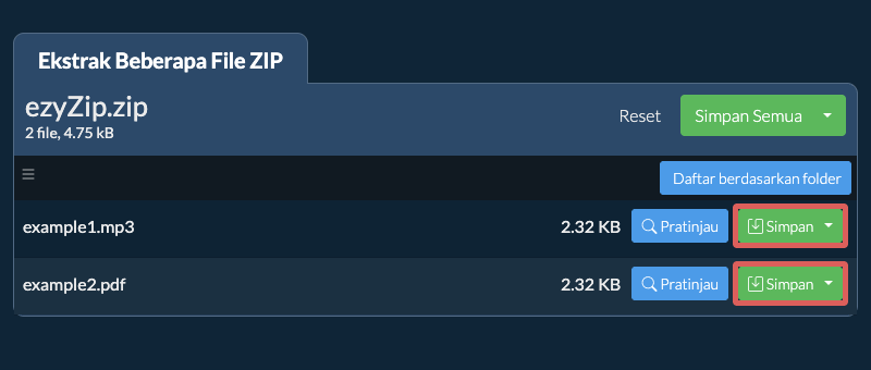 Klik di sini untuk menyimpan file ke drive lokal. Beberapa file dapat dipratinjau di browser.