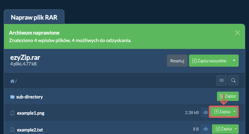 Kliknij tutaj, aby zapisać plik na dysku lokalnym. Niektóre pliki można podejrzeć w przeglądarce.