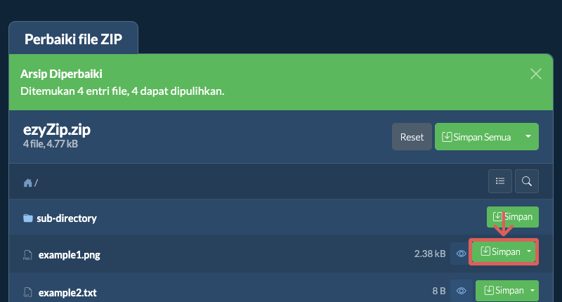 Klik di sini untuk menyimpan file ke drive lokal. Beberapa file dapat dipratinjau di browser.