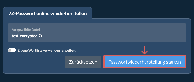 Wiederherstellung starten