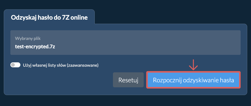 Rozpocznij odzyskiwanie