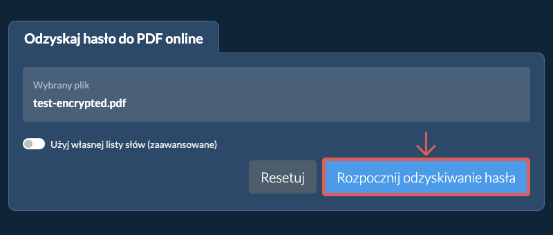 Rozpocznij odzyskiwanie