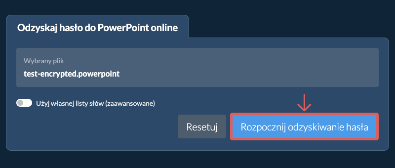 Rozpocznij odzyskiwanie