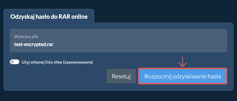 Rozpocznij odzyskiwanie