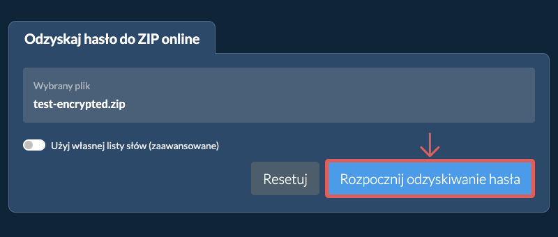 Rozpocznij odzyskiwanie