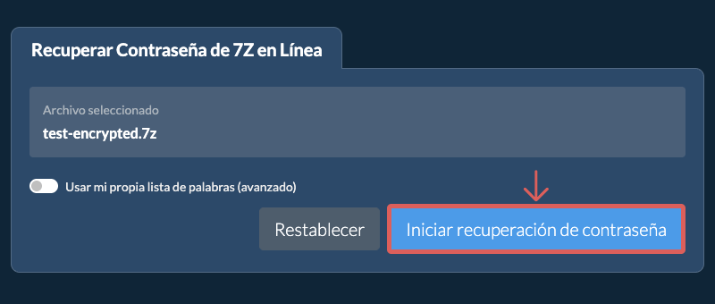 Iniciar recuperación