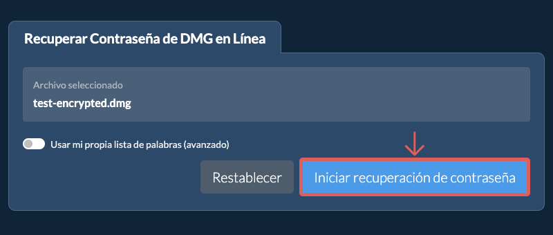 Iniciar recuperación