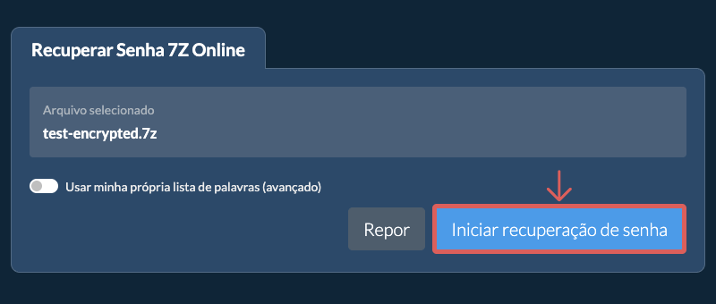 Iniciar Recuperação