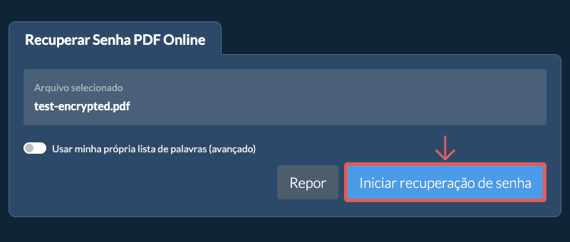 Iniciar Recuperação