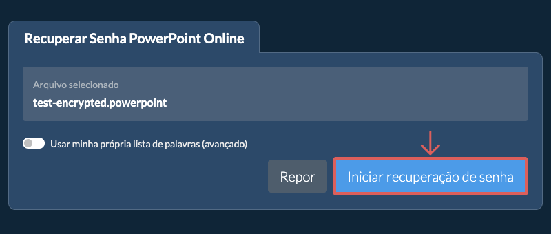 Iniciar Recuperação