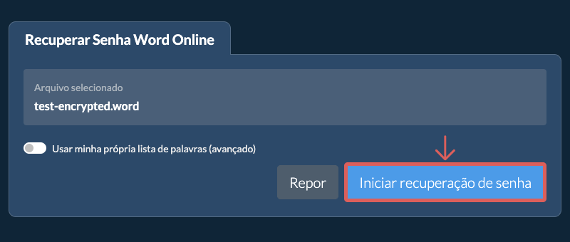 Iniciar Recuperação
