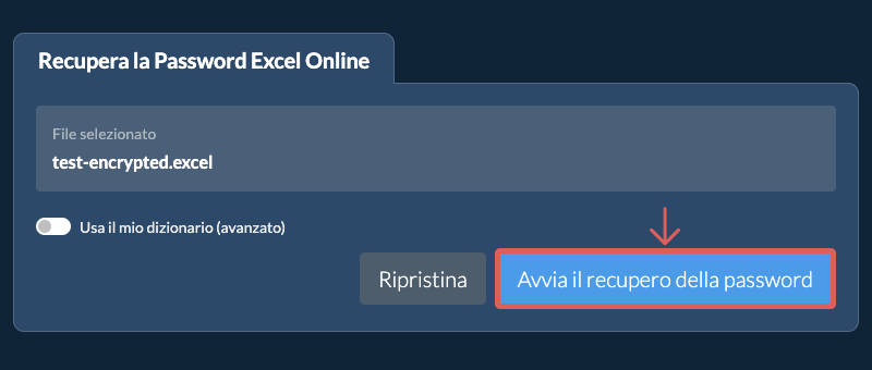 Avvia il recupero