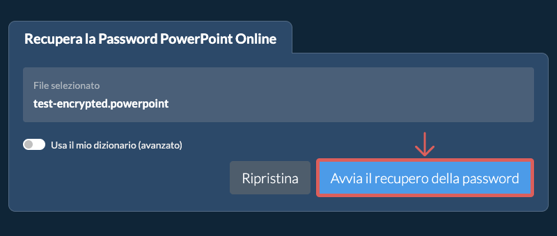 Avvia il recupero