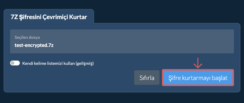 Kurtarmayı Başlat
