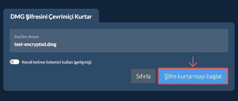 Kurtarmayı Başlat